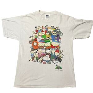 Vintage 1998 South Park movie All Characters Shirt Comedy Central Gildan L 21x28